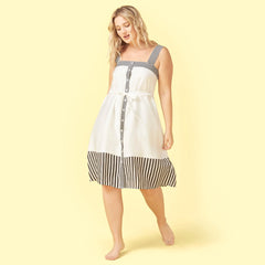 The Globetrotter Dress - Sea Urchin & White Sand