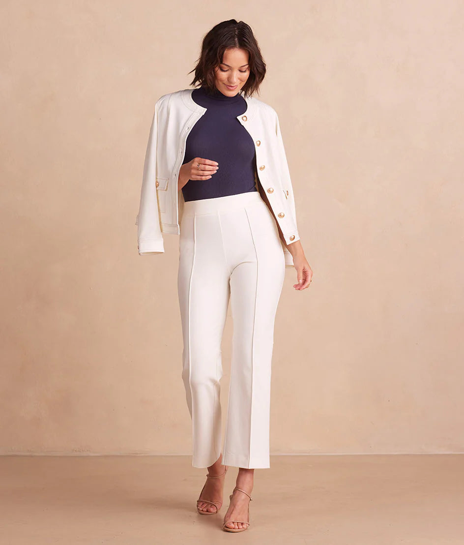 The Icon Ponte Jacket - White Sand